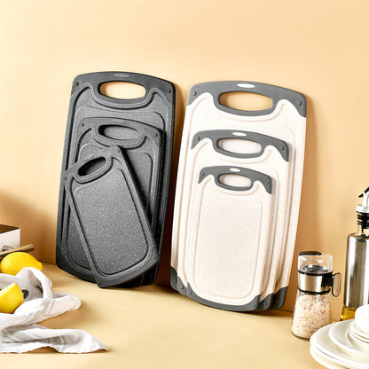Cross-border wheat straw cutting board kitchen multifunctional double-sided cutting board cutting board chopping board 3 suit food supplement board