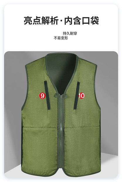 Cross-Border Outdoor Multi-Pocket Vest Men's Fishing Vest Photography Middle-Aged Men's Tops Work Clothes Middle-Aged and Elderly Dad Wear
