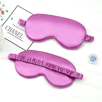 New Double-Sided Imitation Silk Sleep Mask with Light-Blocking and Adjustable Elastic Buckle, Travel-Friendly, Solid Color, Breathable, Beauty and Eye Protection