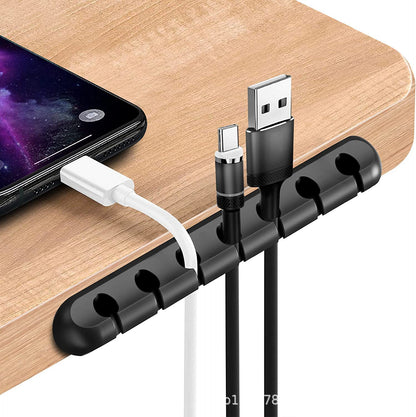New desktop charging data cable holder multi-port creative storage wire silicone cable organizer hub