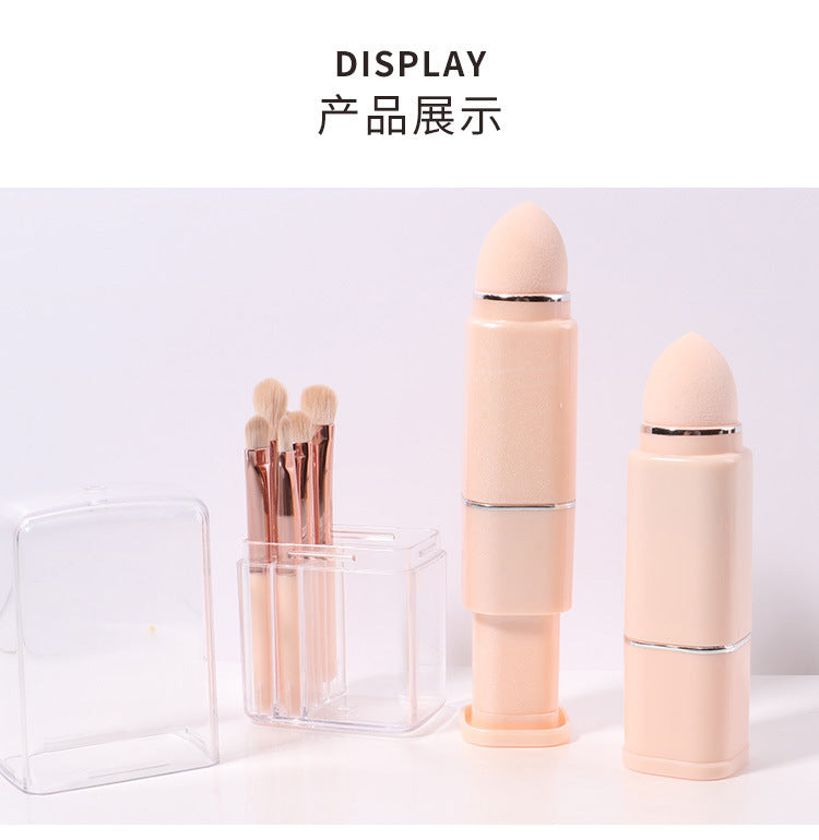 New Eight-In-One Mini Makeup Brush Set Portable Retractable Boxed Eye Shadow Brush Loose Powder Brush Concealer Brush