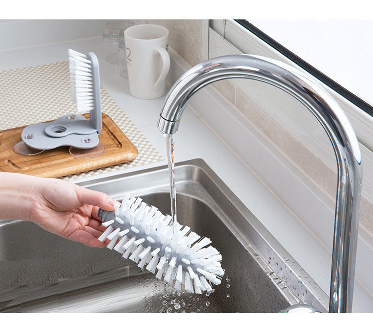 Cup Brush, Cup Washing Brush, Suction Cup Brush, Multifunctional Milk Tea Shop Suction Wall Rotating Decontamination Cleaning Glass Cup Brush