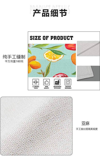 Amazon New Lemon Pomegranate Printed Table Flag Cross-border Home Fabric Decorative Tablecloth Linen Tablecloth Cushion Tea Flag