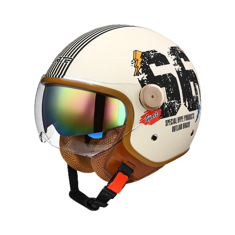 3c certified motorcycle helmet electric car helmet Harley universal battery car Four Seasons universal personality half helmet