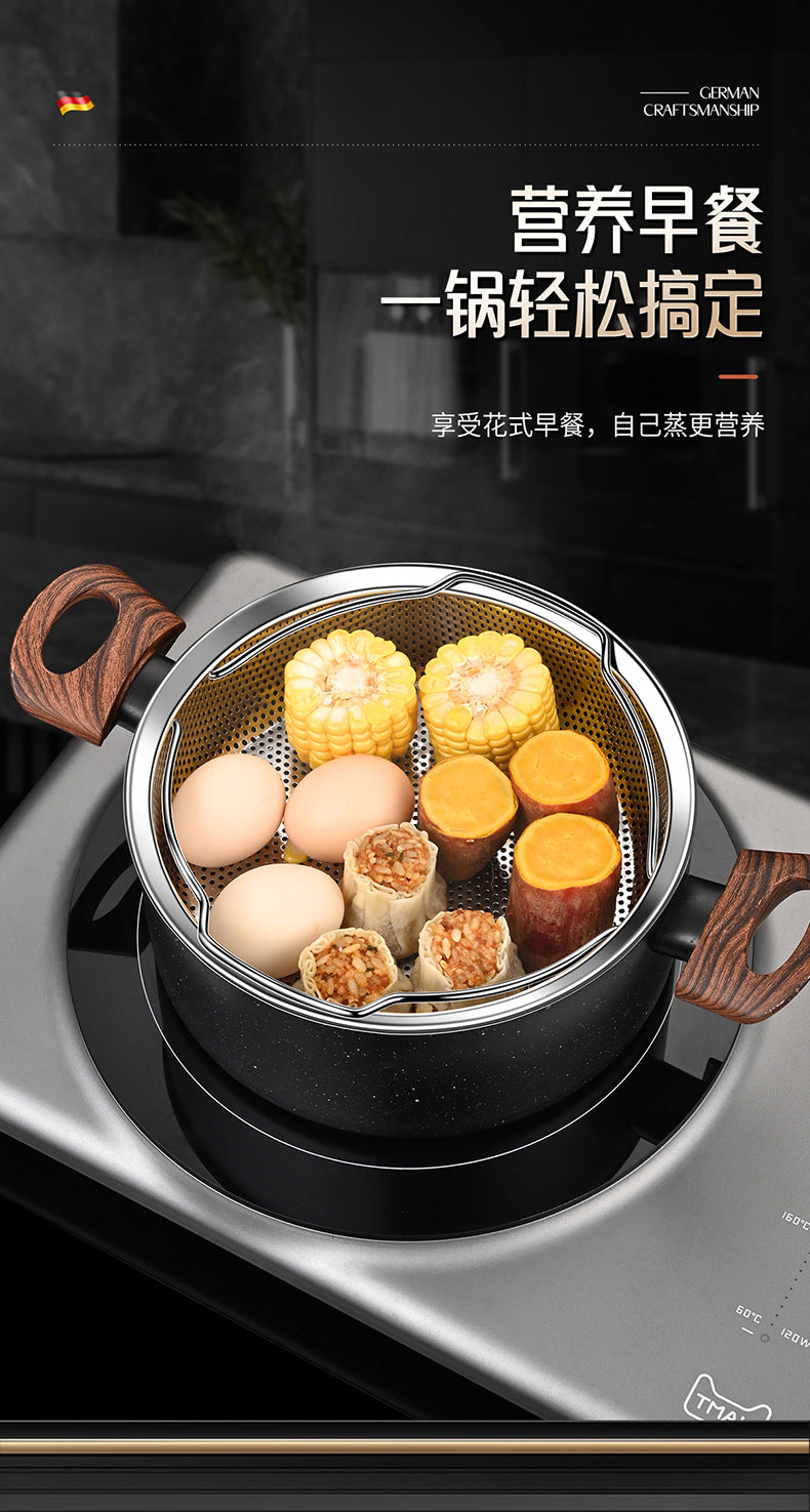 304 Stainless Steel Steamer Dense Hole Draining Basket Vegetable Washing Basket Steaming Lattice Electric Rice Cooker Rice Soup Separation Water Resistant Steaming Rack Steaming Drawer