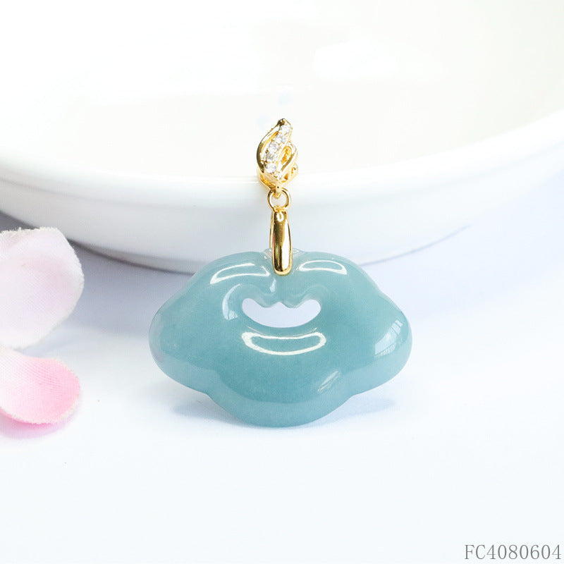 Guan Yu Natural Grade a Jade Cloud Pattern Ruyi Pendant Blue Water Jade E-Commerce Live Broadcast Wholesale Dropshipping S4080604