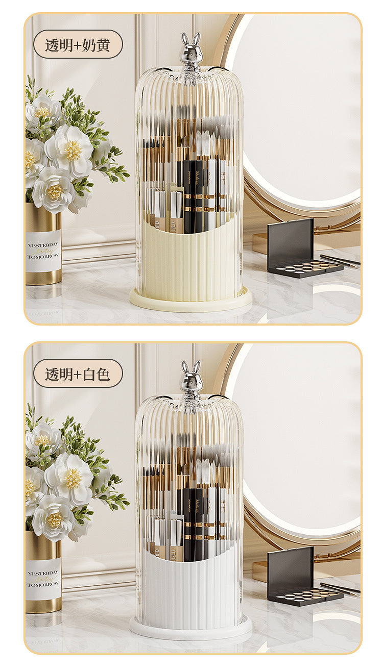 High-End Cosmetics Storage Box Rotating Makeup Brush Storage Tube Lipstick Dressing Table Desktop Eyebrow Pencil Comb Pen Holder