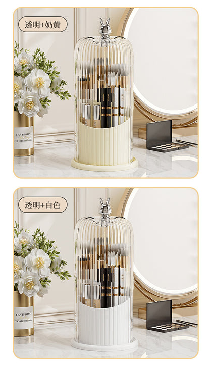 High-End Cosmetics Storage Box Rotating Makeup Brush Storage Tube Lipstick Dressing Table Desktop Eyebrow Pencil Comb Pen Holder