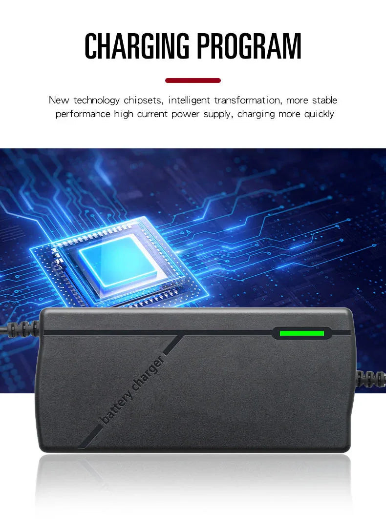 36V 48V 60V 72V Charger 2A 3A 5A 10S 13S 16S 20S Li-ion Battery Pack 42V 54.6V 67.2V 84V Ebike Intelligent Fast Charging EU Plug