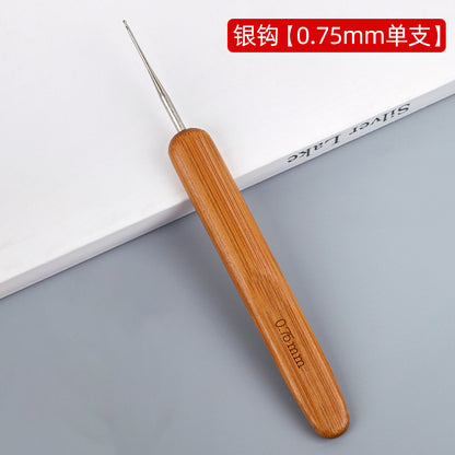 Full Set of Bamboo Handle Crochet Hooks, Bamboo Crochet Yarn Hooks, Handmade Knitting Tools, Sweater Needles, Round Head Carbonized Crochet Set