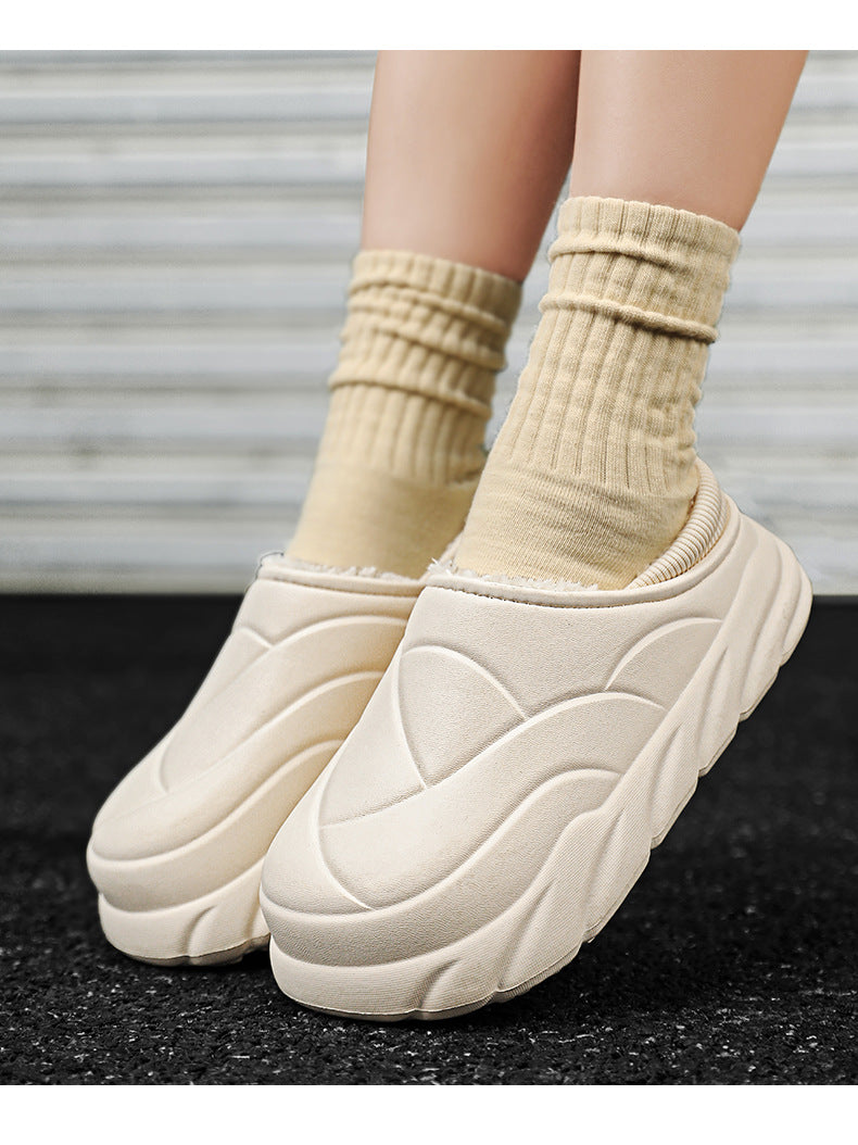 Waterproof Winter Men's Slippers 2025 New Winter Home Warm Thick-Soled Couple Casual Cotton Shoes for Women