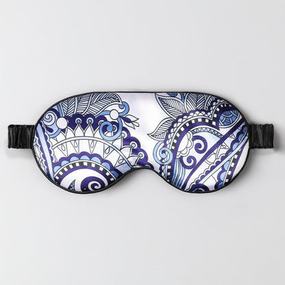 Mulberry Silk Eye Mask, Ice Silk Imitation Silk, Chinese Style Color, Satin Silk Light-Blocking Eye Mask for Sleep, Printed, in Stock Wholesale