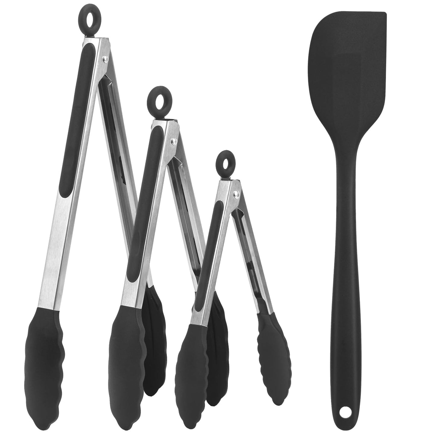 Cross-Border High-Temperature Resistant Steak Grilling Tongs 430 Stainless Steel Anti-Scalding Thickened Barbecue Tongs Kitchen Tools Food Tongs