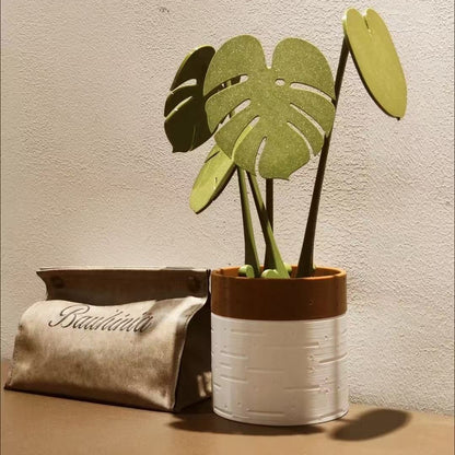 Monstera coaster plant Bamboo Coaster Plant with Magnet 3D Printing Cross-border Explosions