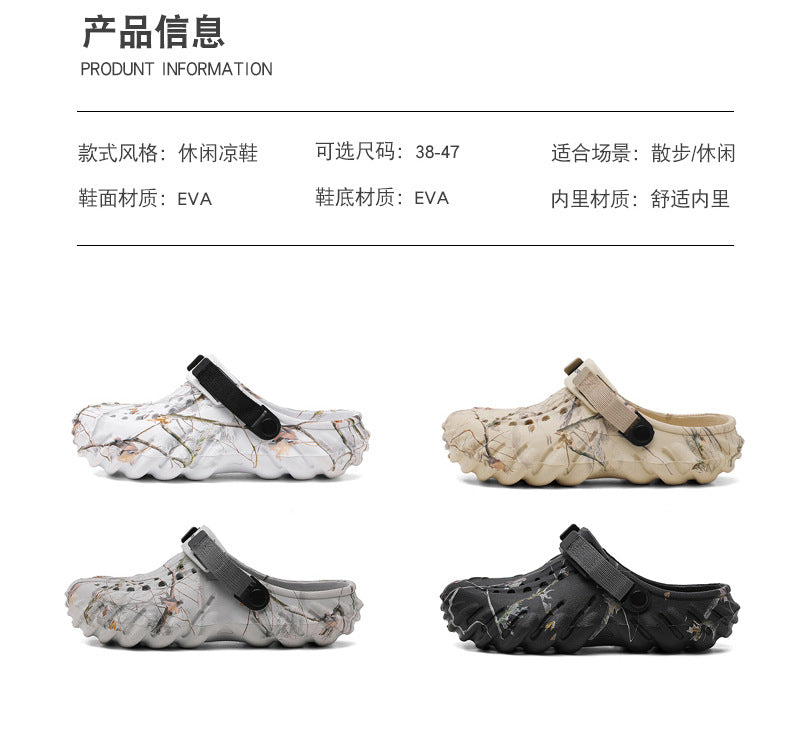 One Shoe, Two Wear, Fashionable Large Size Cross-Border Clogs, Men's Outer Wear, Casual Toe-Toe Slippers, Outdoor Trendy Men's Beach Shoes