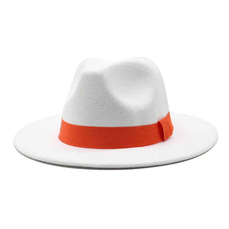 2023 New Hot Wide Brim Felt Fedora Hats With Bee Ribbon Autumn Winter Wedding Party Trilby Hat Men Gentleman Jazz Hats 56-58CM