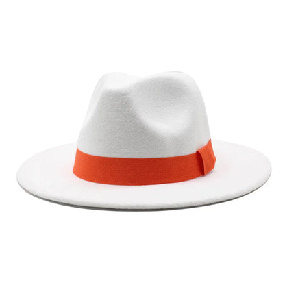 2023 New Hot Wide Brim Felt Fedora Hats With Bee Ribbon Autumn Winter Wedding Party Trilby Hat Men Gentleman Jazz Hats 56-58CM