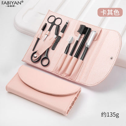 Eyebrow trimming 8 piece set beauty scissors eyebrow trimming suit beauty makeup multifunctional eyebrow clip eyebrow scissors full suit factory in stock wholesale
