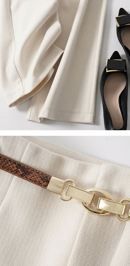 Lazy Style Woolen Pants for Women, New Autumn and Winter Wide-Leg Pants, Long Straight-Leg Pants, Thickened Woolen Casual Pants for Women