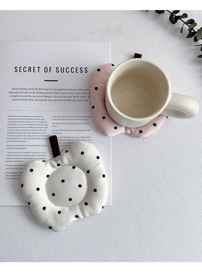 Meizuo Elements Korean-Style Ins-Style Apple Quilted Coasters Fabric Tea Coasters Cute Anti-Scalding Mats Factory Direct Sale