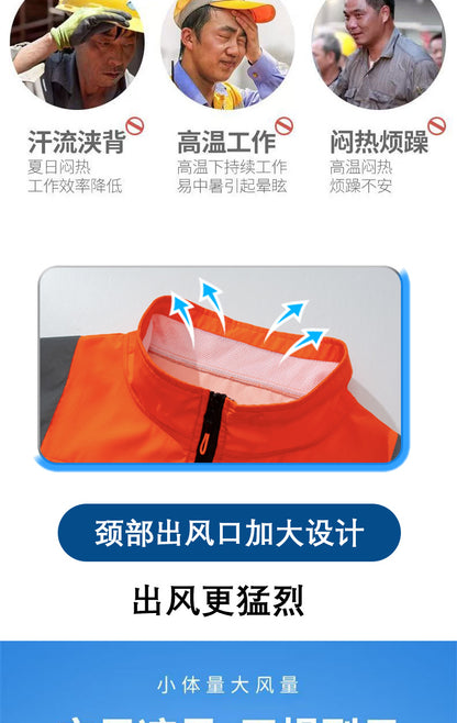 New Cooling Air-Conditioning Clothing, Reflective Long-Sleeved Work Clothes with Three Fans, Labor Protection Clothing, Outdoor Sun Protection Duty Clothing