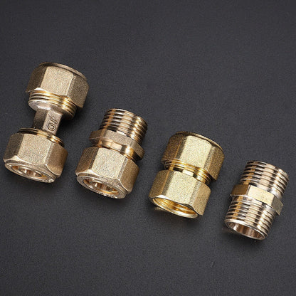 1216 Aluminum plastic pipe copper joint 4 points directly bent through tee four points copper pipe fittings solar water heater accessories
