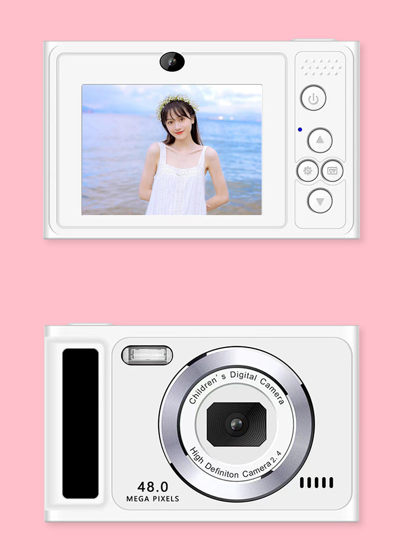 Explosions student campus camera CCD entry-level portable small high-definition digital card machine double camera can take selfies
