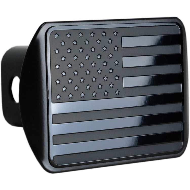 3D three-dimensional red national flag metal trailer hook dust plug car plug cover trailer square port plug American trailer cover