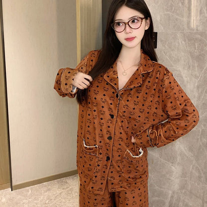 2026 New Style Island Velvet Pajamas for Women, Autumn and Winter High-End Luxury Set, Internet Celebrity Long-Sleeve Thickened Warm Loungewear