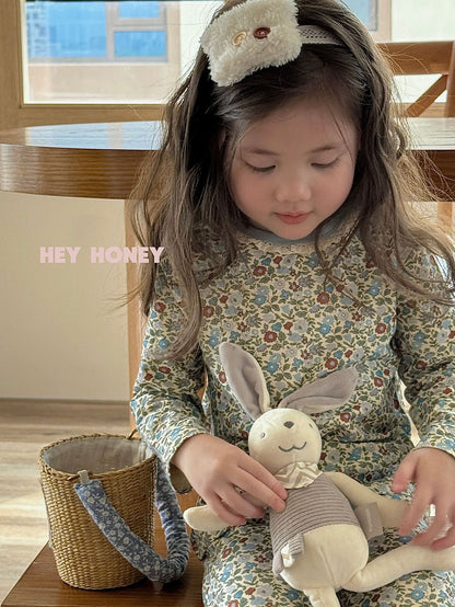 Spot Large and Small Roll Heyhoney24 Lycra Cotton Boys and Girls Autumn Clothes Intimates Printed Home Clothes Pajamas Two-Piece Set