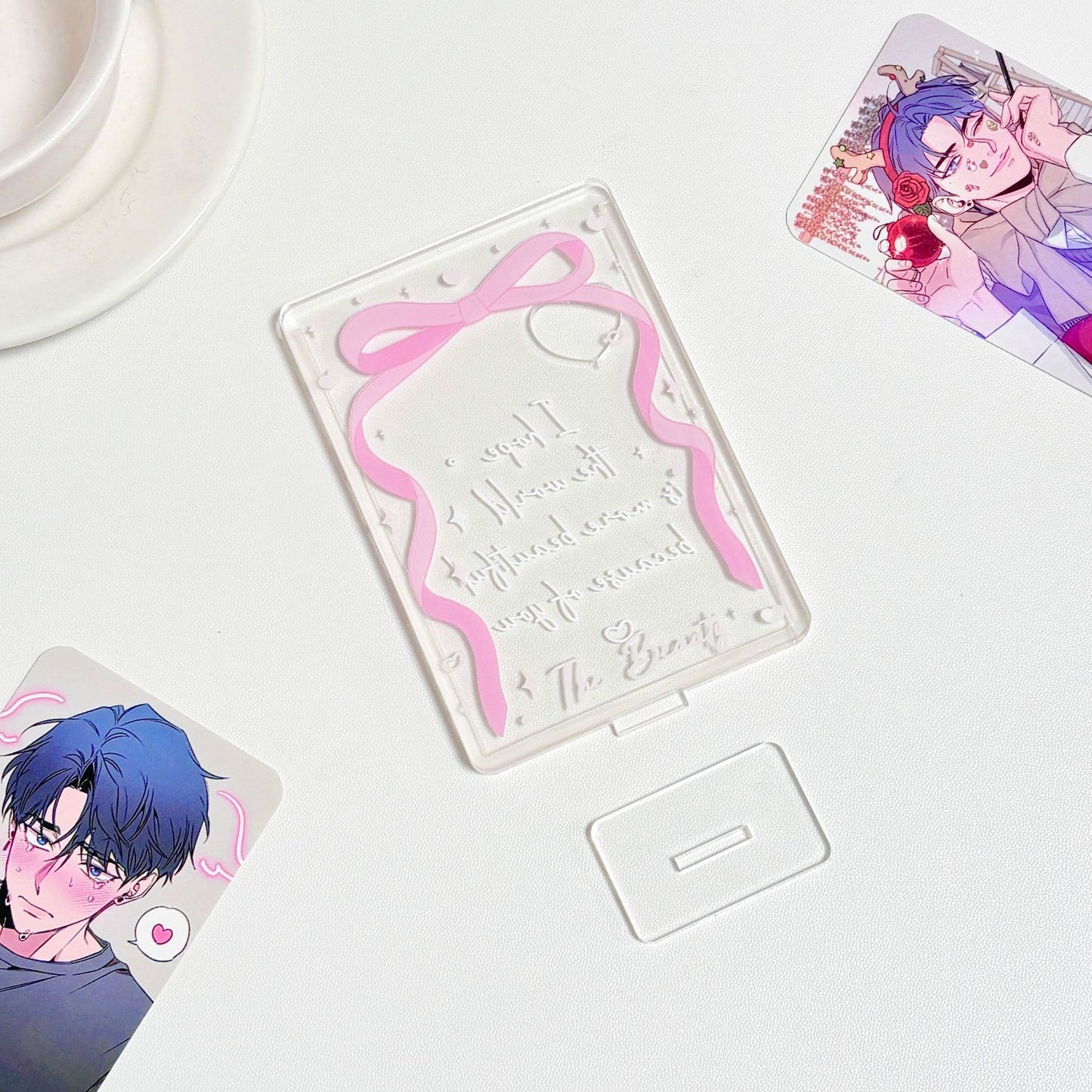 Original bow card set up card star chasing small card display rack desktop card set up card photo frame table