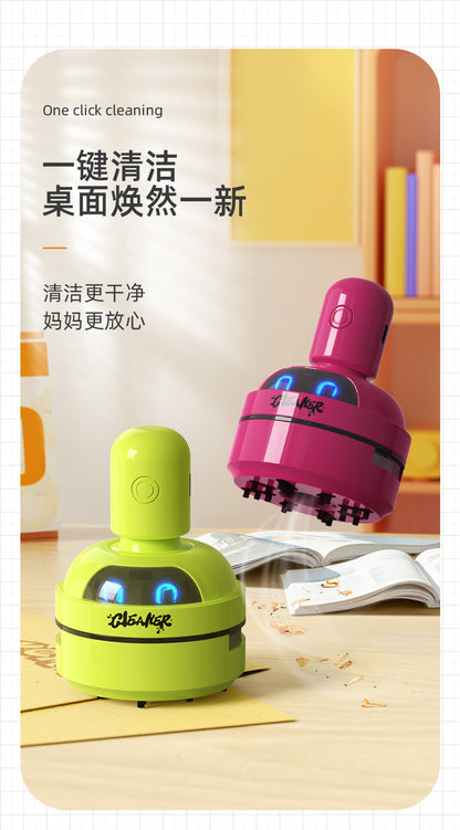 Cross-Border Desktop Vacuum Cleaner Student Mini Handheld Electric Suction Eraser Shavings Children's Cleaning Pencil Shavings Large Suction