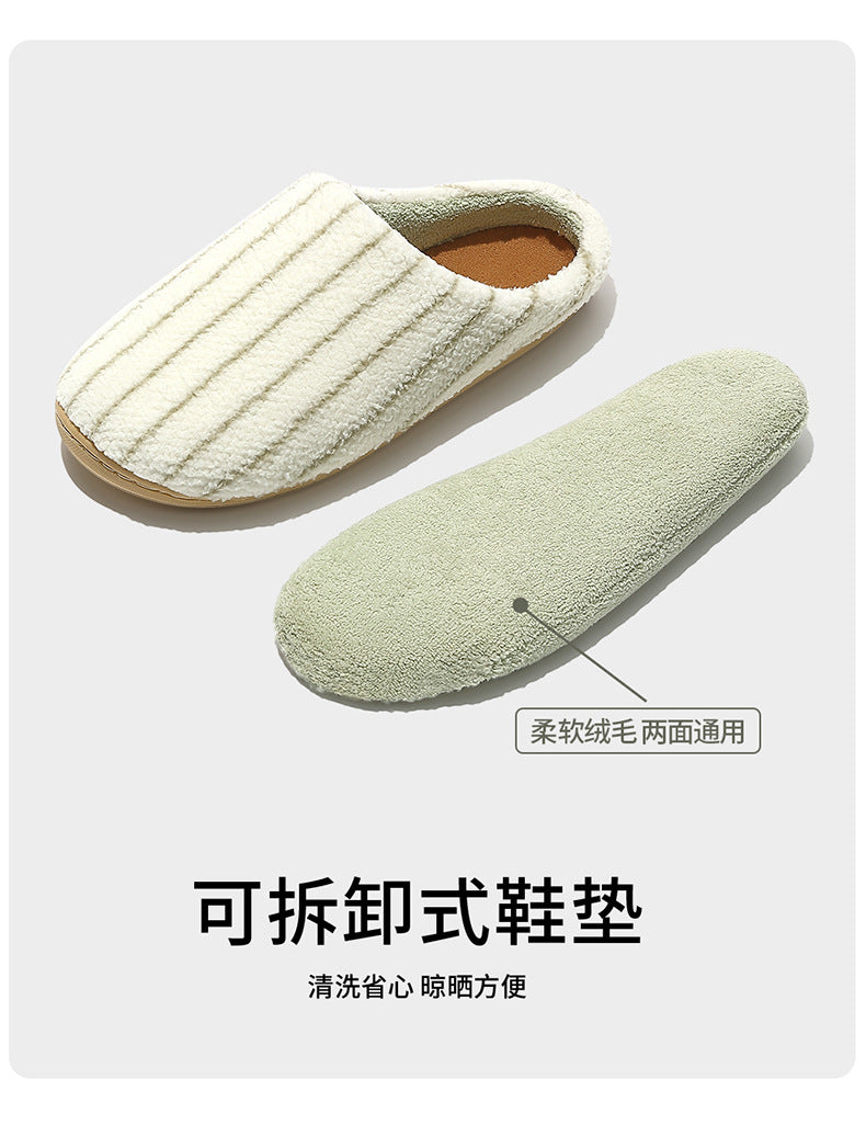 Cotton Slippers for Women Autumn and Winter 2025 New Indoor Home Silent Soft Bottom Non-Slip Floor Slippers for Men Winter