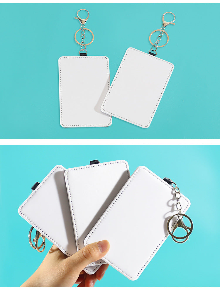 Heat Transfer Sublimation Traffic Card Holder Work Id Card Holder with Printable Designs, Keychain, White Disney Card Holder