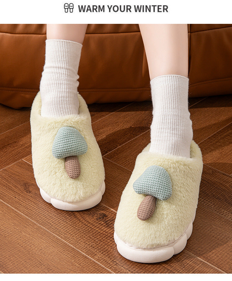 Cotton Slippers for Women Autumn and Winter 2025 New Couple Indoor Home Non-Slip Student Dormitory Fleece-Lined Thick-Soled Slippers for Men