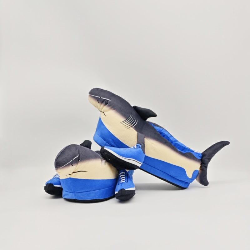 Funny Ai Shanhaijing Doll Shark Wooden Stick Man Doll Creative Cross-Border Spoof Plush Slippers