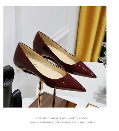 Patent Leather Women Flats Lady Sexy Evening Party Slip On Flat Shoes Women Sharp Pointed Low Heel Shoes Leisure Female Shoes