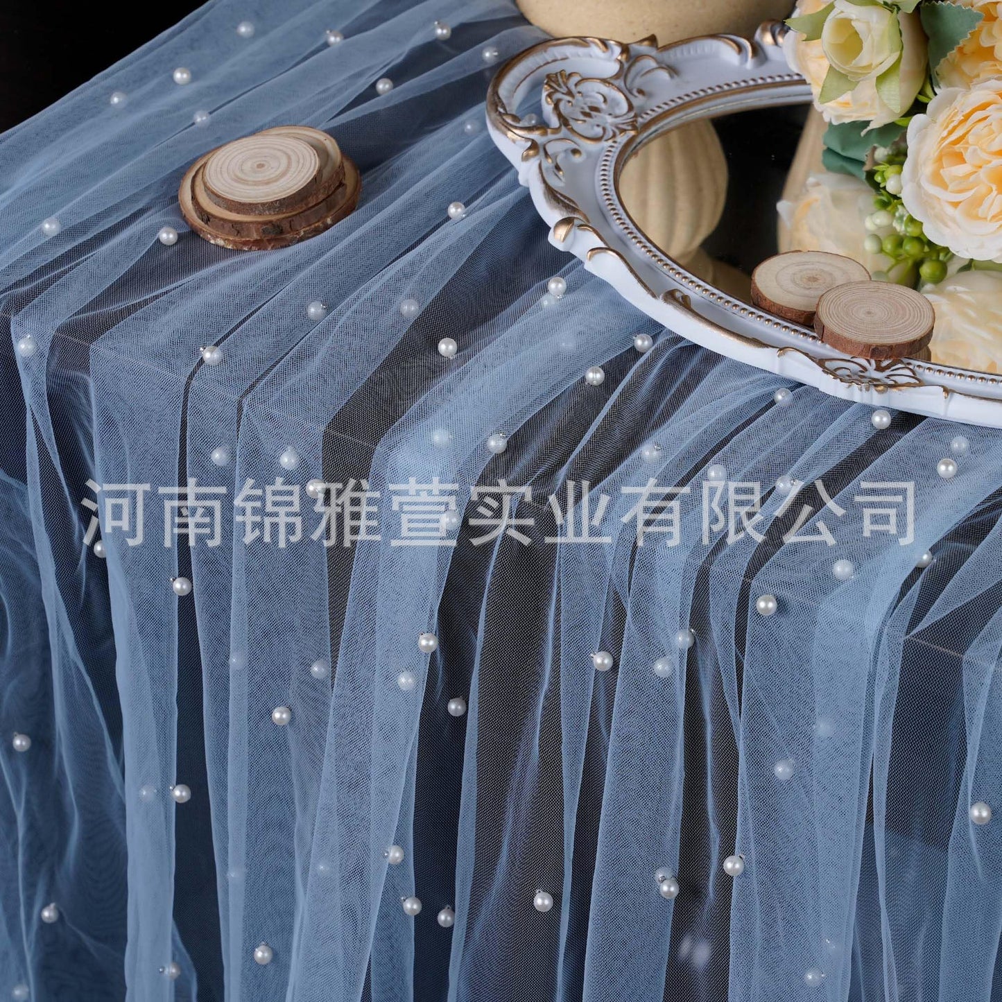 Amazon Pearl Tulle Lace Table Runner Wedding Party Outdoor Decoration Tablecloth Amazon Manufacturer Supply