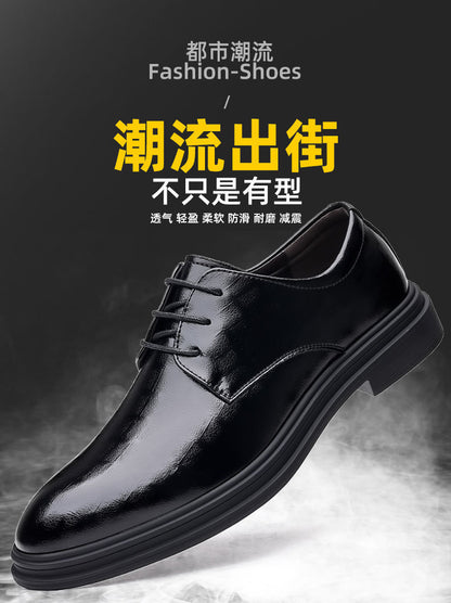 [Real soft leather] men's lace-up business formal wear high-end soft soft leather men's shoes high non-slip wear-resistant casual leather shoes