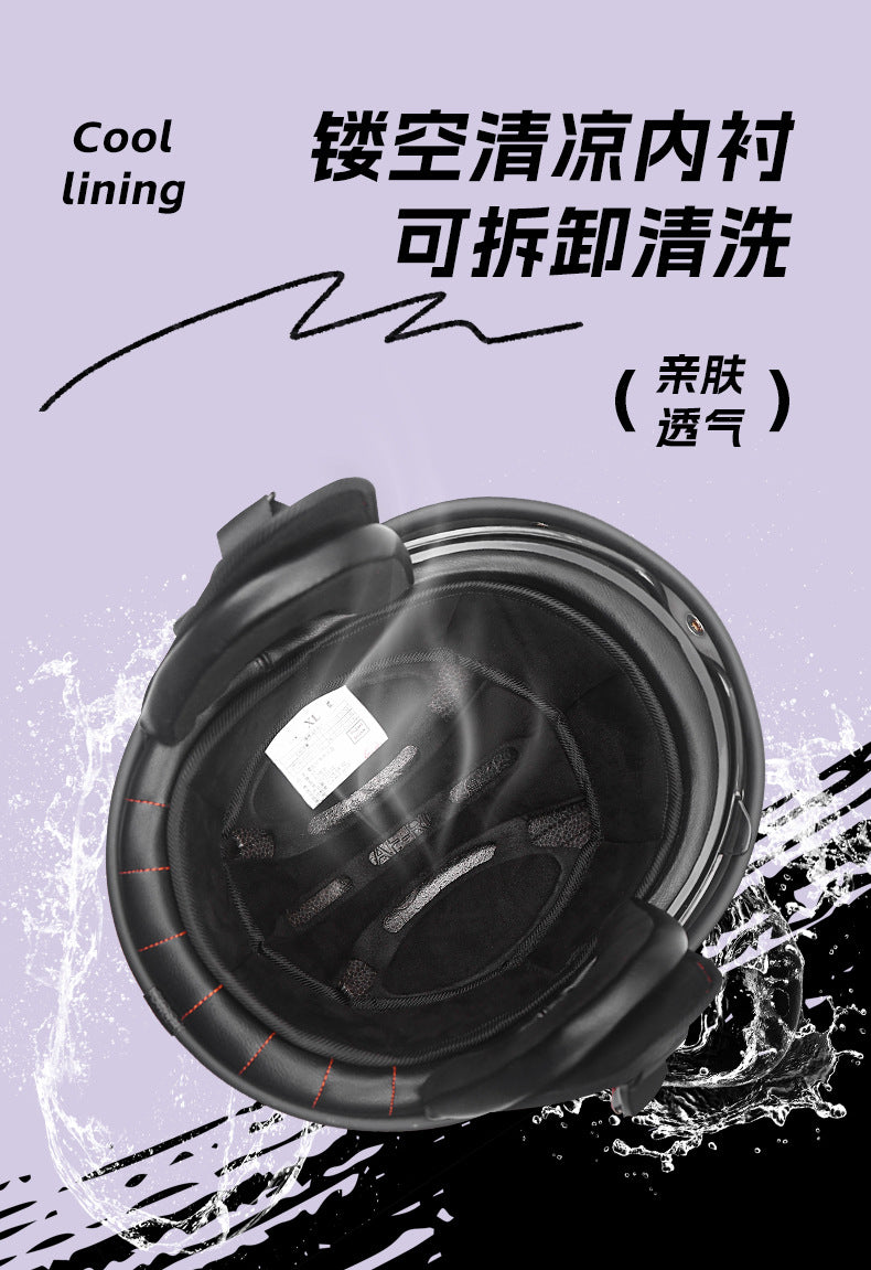 Manufacturer Wholesale 3C Certified Class a Motorcycle Retro Helmet Electric Vehicle Half Helmet Removable Ear Protection Water Transfer Printing