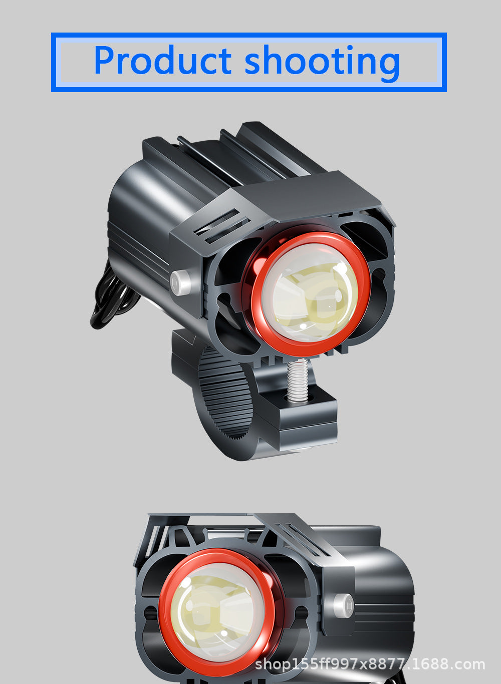 Cross-Border Motorcycle Led White and Yellow Double Low Beam Big Face Cat External Electric Vehicle Spotlight Headlight Modification