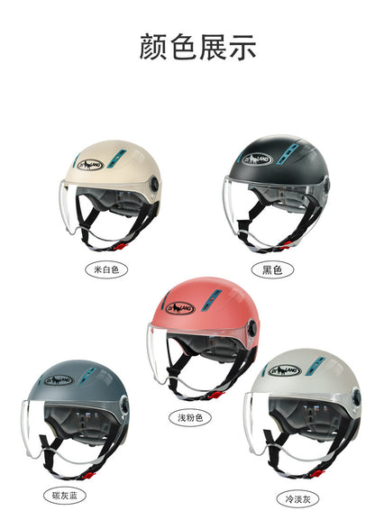 3C certified electric motorcycle helmet summer sun protection Cycling men and women battery half helmet Four Seasons universal helmet