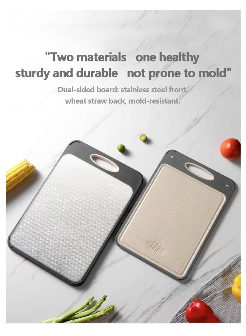 New in stock Amazon Explosions 3D Pattern Stainless Steel Cutting Board Titanium Cutting Board 304 Double-sided Cutting Board