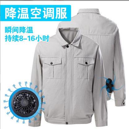 Air-Conditioned Clothing Men's Summer Outdoor Labor Protection Work Clothes Charging Refrigeration Welder High Temperature Heatstroke Prevention Cooling Fan Clothing