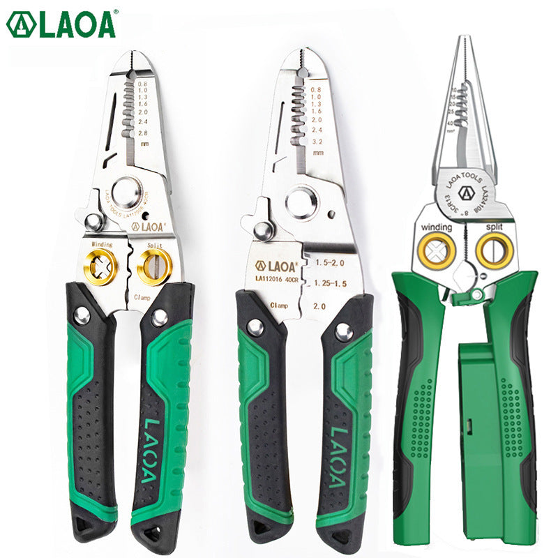 La a Stainless Steel Multifunctional Wire Stripping Pliers Electrician Special Pliers Tool Collection Electrician Pliers Wire Stripper Wire Cutter