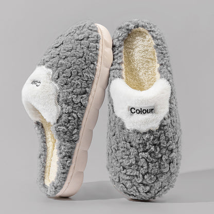 Cotton Slippers for Women, Cute Cartoon Indoor Non-Slip Warm Cotton Shoes for Students and Couples, Korean Style Slippers for Men, Winter Style