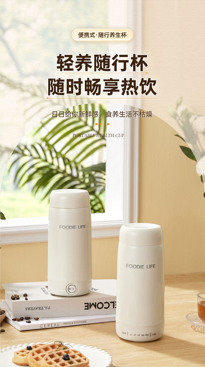 Travel Kettle Electric Heating Cup Small Portable Heating Stainless Steel Thermostatic Cup Health Kettle Tea Thermos Cup