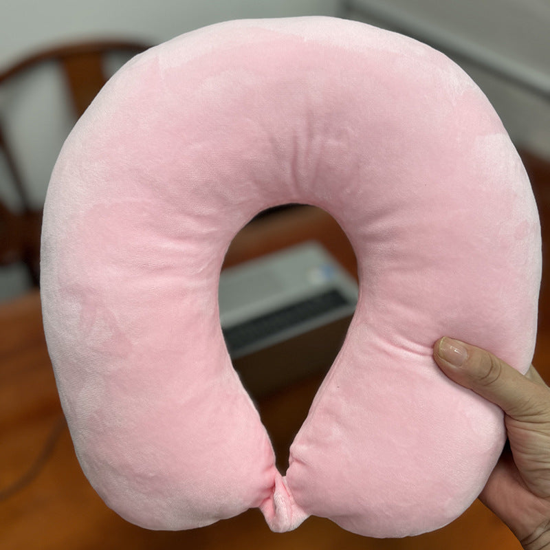 2025 New Cross-Border U-Shaped Pillow Portable Pp Cotton Office Nap Cervical Pillow Car High-Speed Rail Neck Pillow Wholesale
