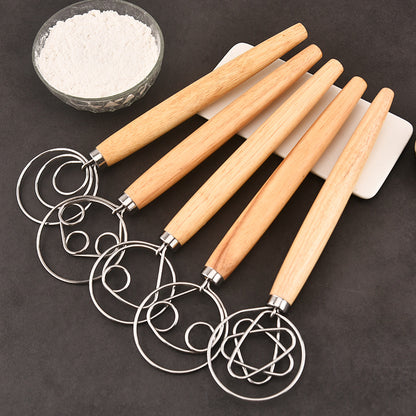 Factory supply in stock noodle stick flour mixer 430 stainless steel coil egg beater dough mixer