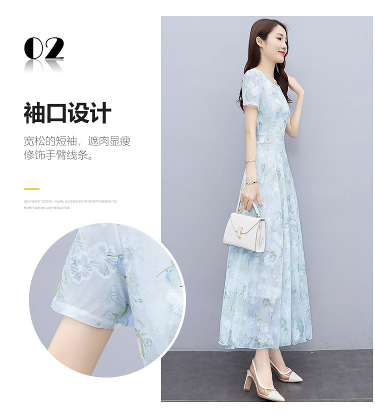 2022 Summer New Bohemian Long Dress to Ankle Chiffon dress Super Long Seaside Holiday Beach Dress for Women